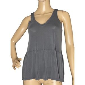 American Eagle Soft & Sexy Sueded Tank Top Size XS Gray V-Neck‎ Lace Flowy